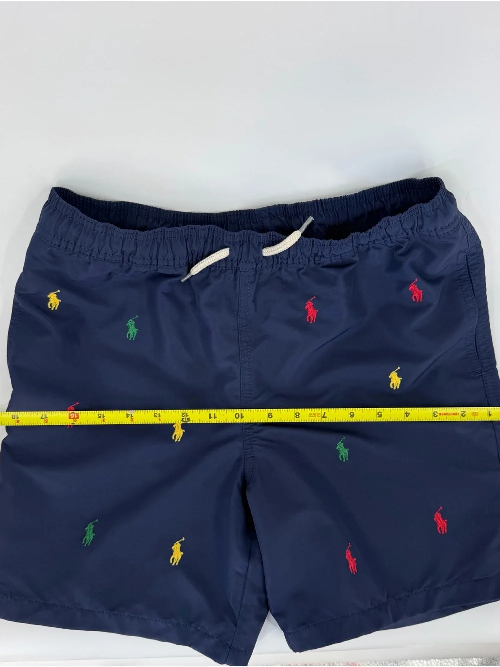 Polo by Ralph Lauren Navy Swim Shorts with Multicolor Pony Embroidery